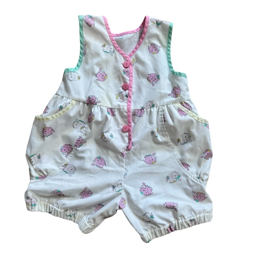 Vintage Pastel Baby Girl One Piece Romper Size 12-24 months